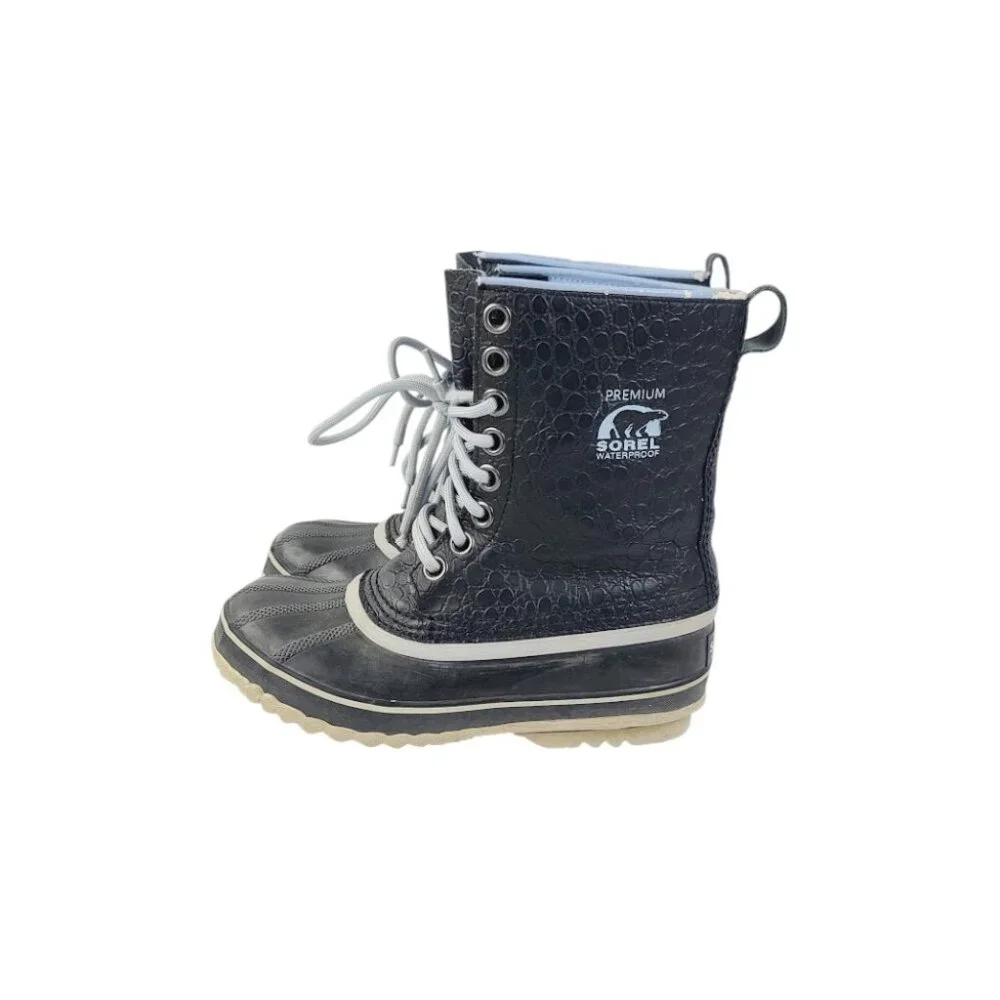 Sorel Women's Navy 1964 Premium Leather Mid-Calf Winter Boots Size 5